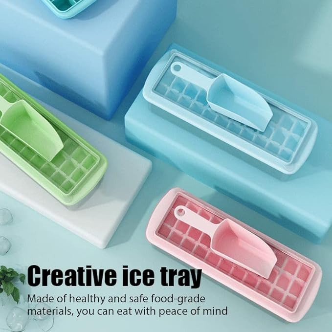 3-in-1 Ice Cube Maker Set – Tray, Storage Box & Scoop