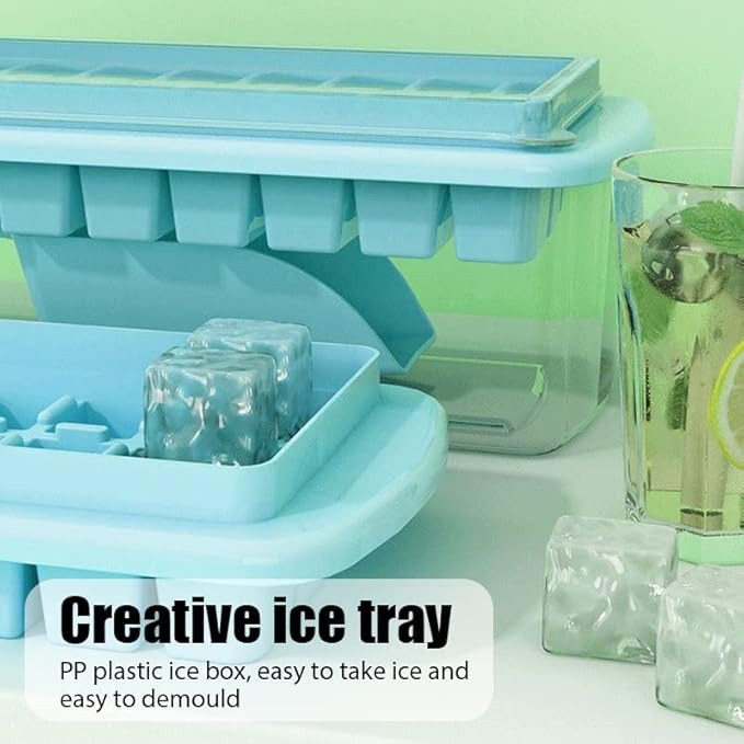 3-in-1 Ice Cube Maker Set – Tray, Storage Box & Scoop