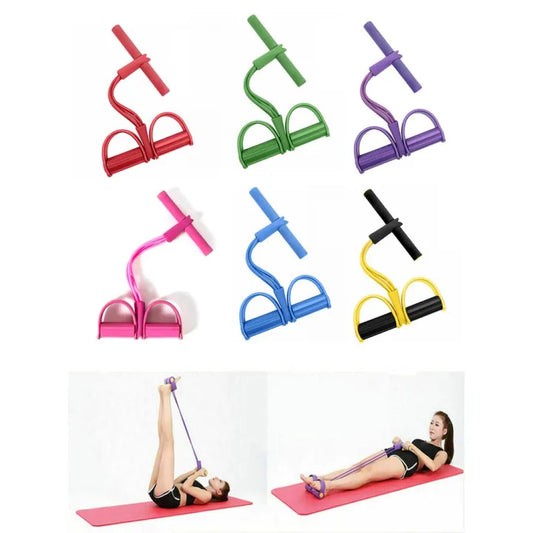 Multifunction Tension Rope Pedal Puller Legs Exerciser Yoga Rally Fitness Exercise Four Stretcher Pedal Leg Spring Rally